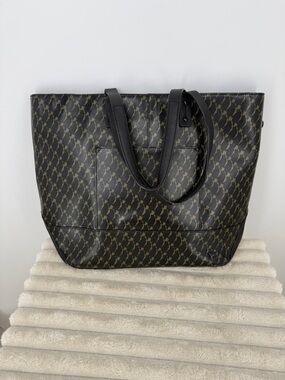 Joy Gryson Iiibeca Black Print Leather Reade Street Tote